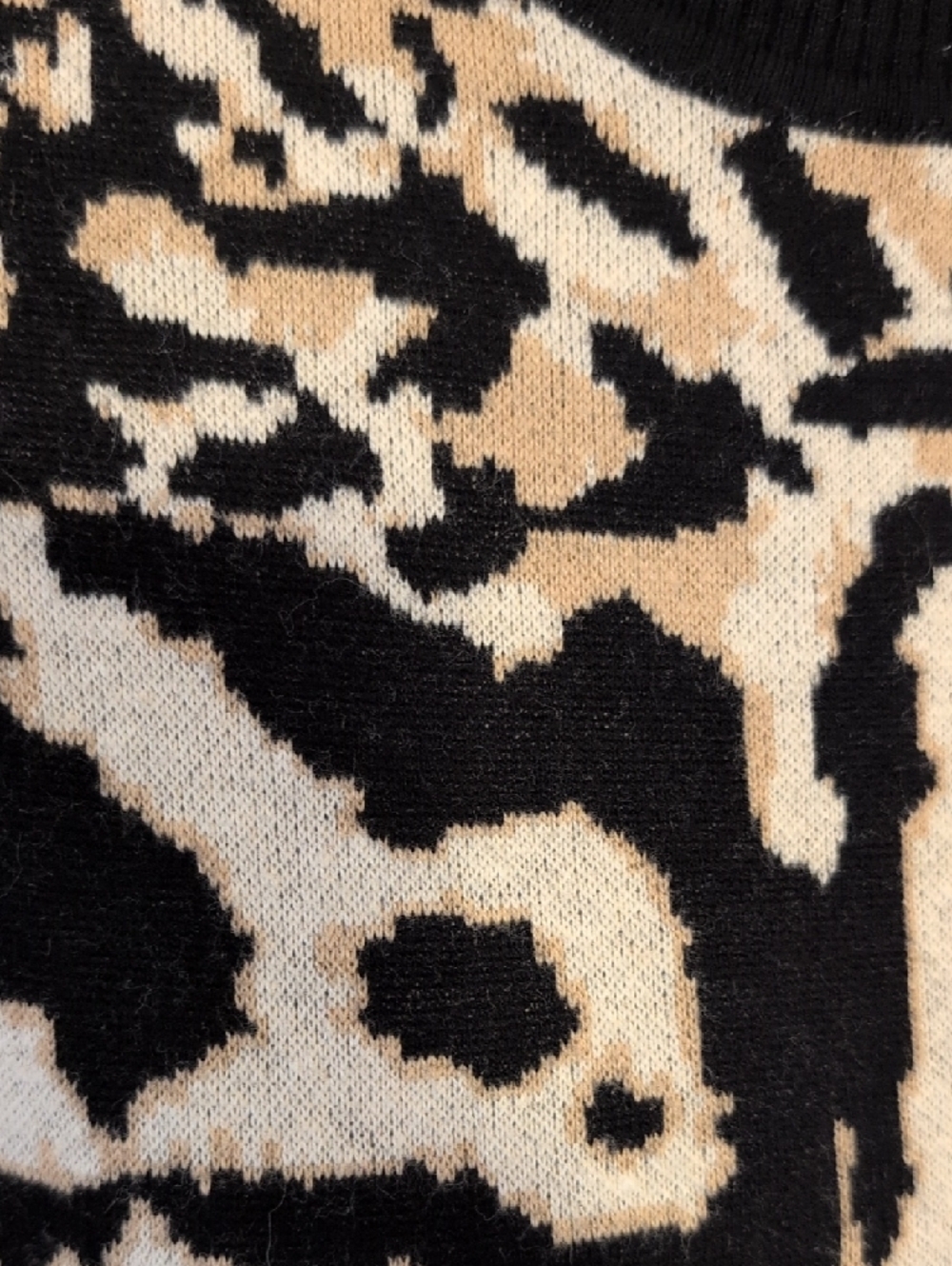 CHICO'S Turtleneck Sweater Tunic Leopard Animal Print Cashmere Blend - Picture 6 of 10
